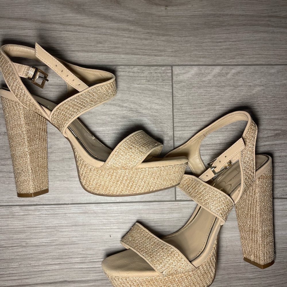 Jessica Simpson Tan Platform Heels